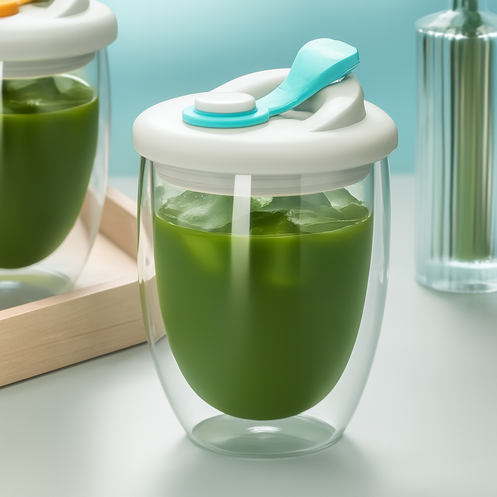 Cute Double-Layered Glass Bottle