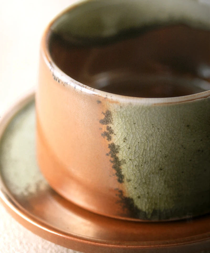 Handmade Green-Bronze Glazed Mug
