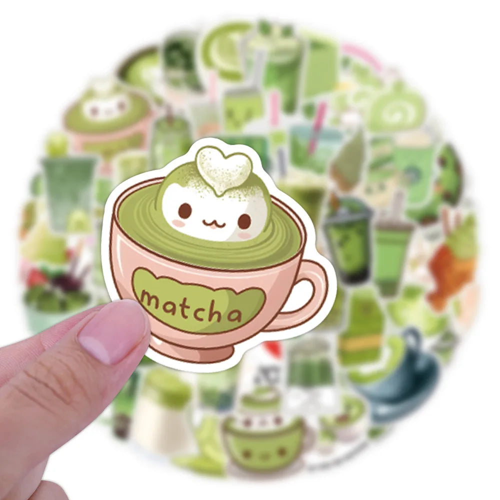55-Pieces Matcha Themed Stickers