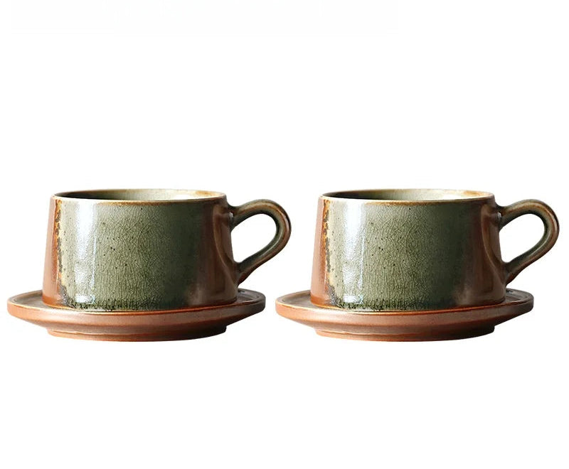 Handmade Green-Bronze Glazed Mug